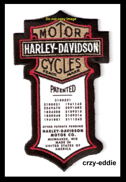 Harley Davidson Vintage Looking Patent Patch NIP
